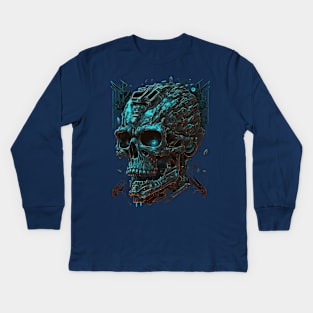 Sci- Fi Skull Kids Long Sleeve T-Shirt